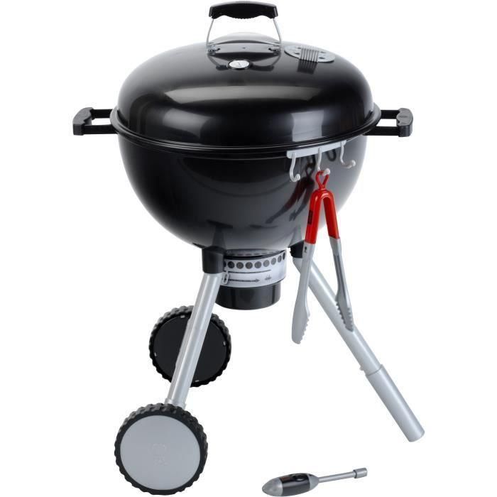Klein Barbacoa de Juguete Weber One Touch Premium con Sonido, Carbón Ligero, 100 cm de Alto y Accesorios