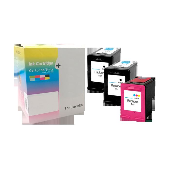 Dayma Pack Tintas Compatibles HP N303 XL Remanufacturado (EU) 2 Negro 1 Color Muestran Nivel Tinta 1