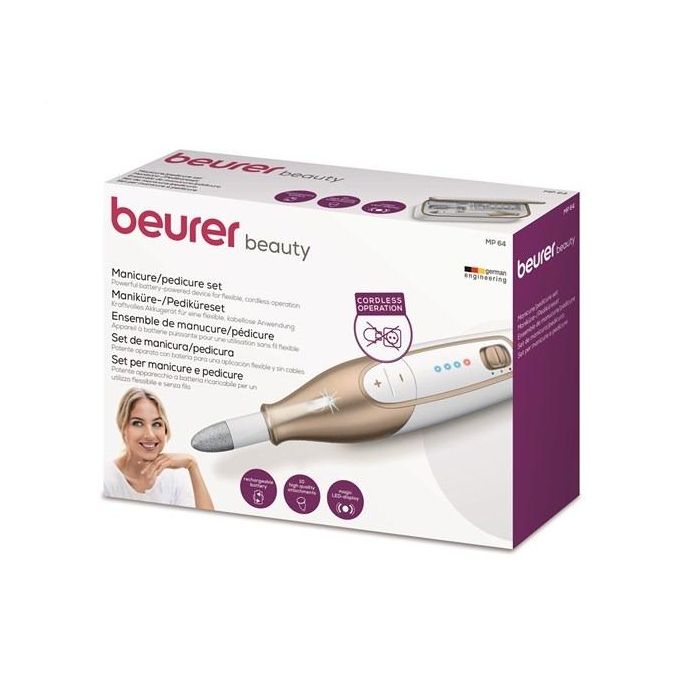 Beurer MP-64 Set de Manicura y Pedicura Profesional con Luz LED y Batería de Litio - 10 Accesorios, 3 Velocidades 5 Beurer MP-64 Set de Manicura y Pedicura Profesional con Luz LED y Batería de Litio - 10 Accesorios, 3 Velocidades 5
