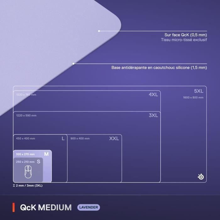 STEELSERIES STE5707119066341 Alfombrilla de ratón para juegos QcK M Lavanda 4 STEELSERIES STE5707119066341 Alfombrilla de ratón para juegos QcK M Lavanda 4