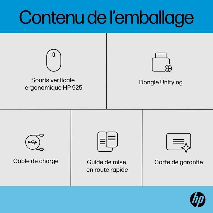 HP 925 Ratón Vertical Ergonómico con Reposamuñecas Desmontable - Posición Natural, Confort Prolongado 12