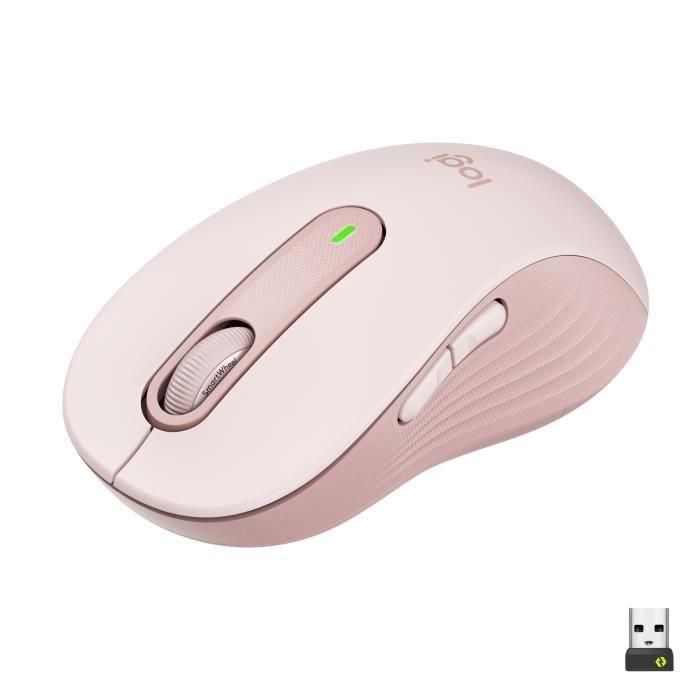 Ratón Inalámbrico Logitech Signature M650 L - Silencioso Tamaño Grande, Bluetooth, Botones Programables - Rosa