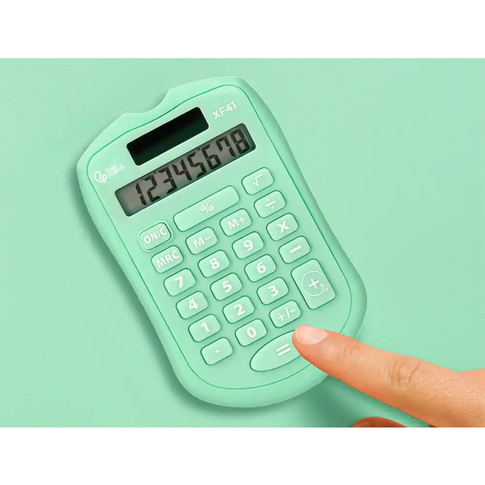 Liderpapel Calculadora Bolsillo XF42 8 Dígitos Solar y Pilas Color Verde 94x59,5x10,5mm 6