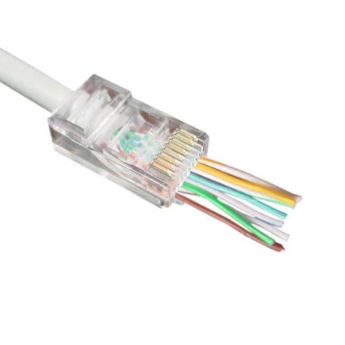 MicroConnect CON6UTPE Conector Modular RJ45 Cat6 UTP Fácil para Cables AWG 27/7 a 24/7, Paquete de 100 Piezas 1