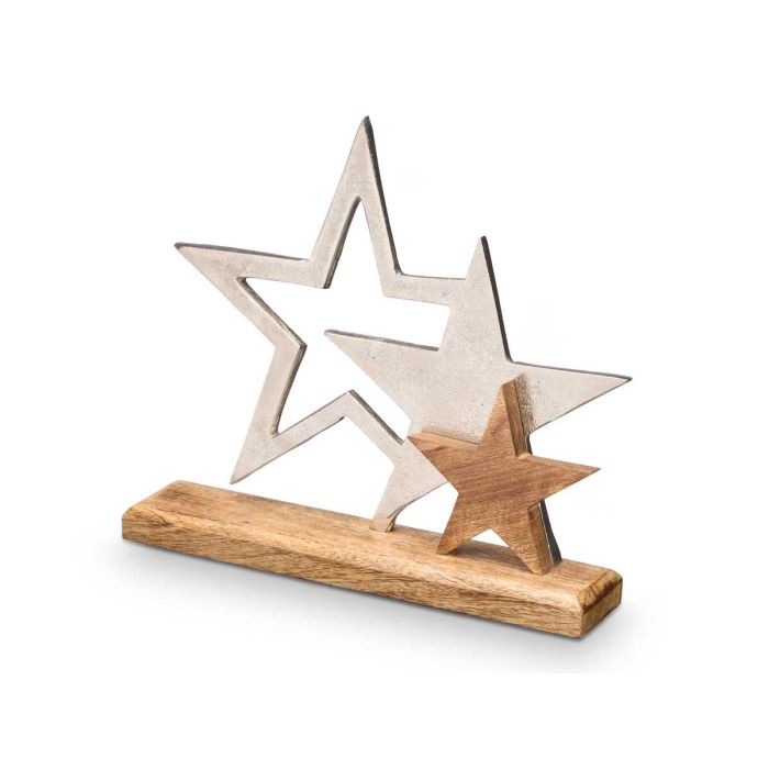 Soporte Decoracion Triple Estrella Plateado Giftdecor 31X28CM (6 Unidades) 1 Soporte Decoracion Triple Estrella Plateado Giftdecor 31X28CM (6 Unidades) 1