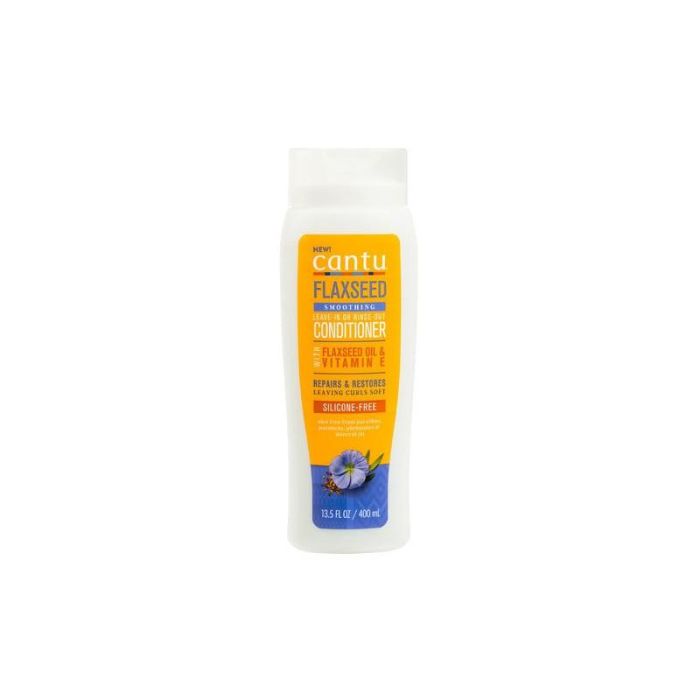 Cantu Flaxseed Smoothing Acondicionador Leave-In Or Rinse-Out 13.5Oz/400 ml (Con+Sin Aclarado)