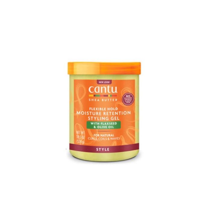 Cantu Shea Butter Styling Gel Con Semilla De Lino + Aceite De Oliva 185Oz/524G (Retención de humedad)