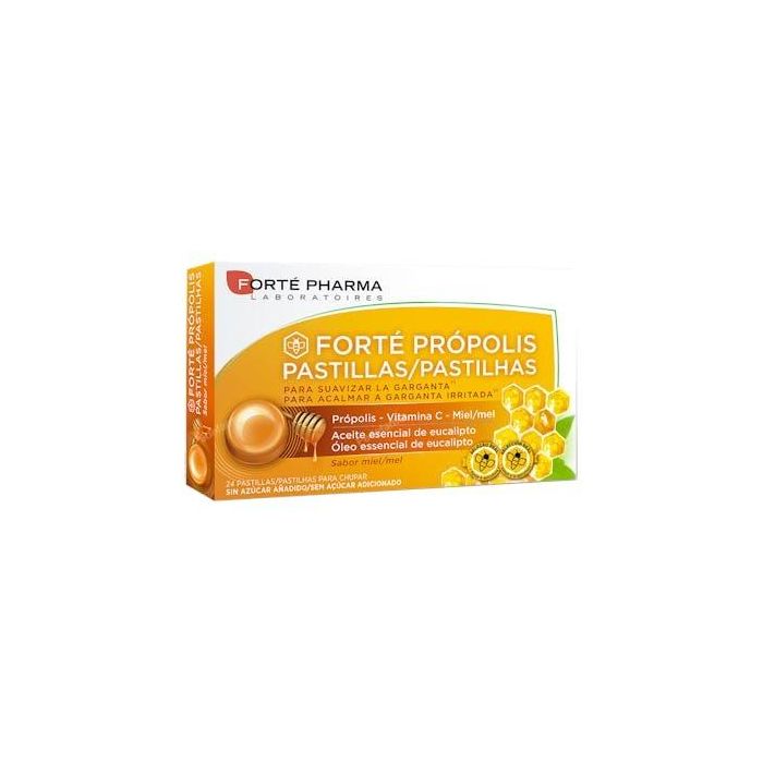 FORTE PHARMA Forte Propolis Miel, Vitamina C, Eucalipto 24 Comprimidos para Suavizar la Garganta y Vías Respiratorias