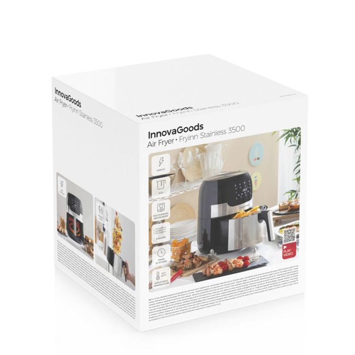 Freidora de Aire InnovaGoods Fryinn 3500 Negro 1400 W 3,5 L Acero Inoxidable 1 Freidora de Aire InnovaGoods Fryinn 3500 Negro 1400 W 3,5 L Acero Inoxidable 1