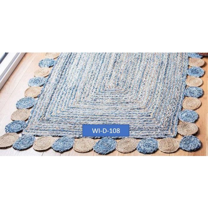 DKD Home Decor Alfombra Pokara Indio Multicolor Azul 200 x 1 x 200 cm 1