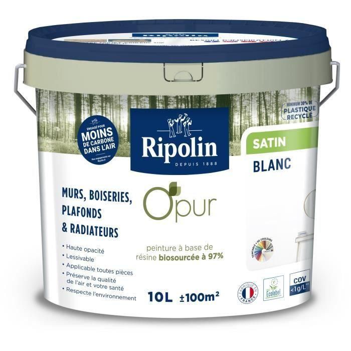 Pintura para paredes y techos - RIPOLIN - Blanco - Satinado - 10 L