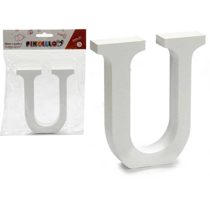 Letra U de Madera Blanca 2x11 cm - Pincello (24 Unidades) Letra U de Madera Blanca 2x11 cm - Pincello (24 Unidades)