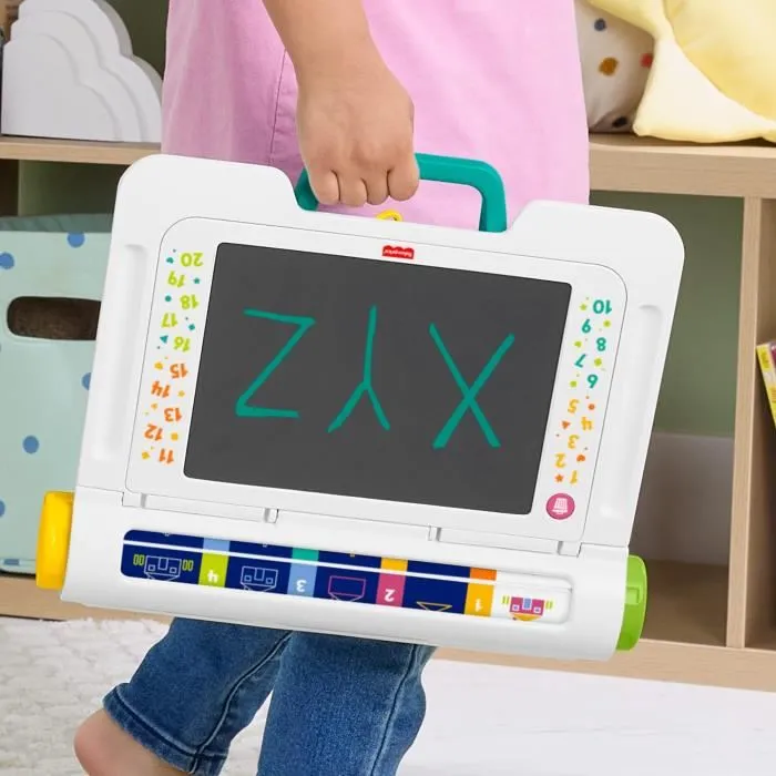 Fisher-Price Pizarra Mágica JDL70 LCD para Niños y Niñas, Dibujar y Escribir Sin Suciedad, Pantalla Borrable, con Plantillas 5
