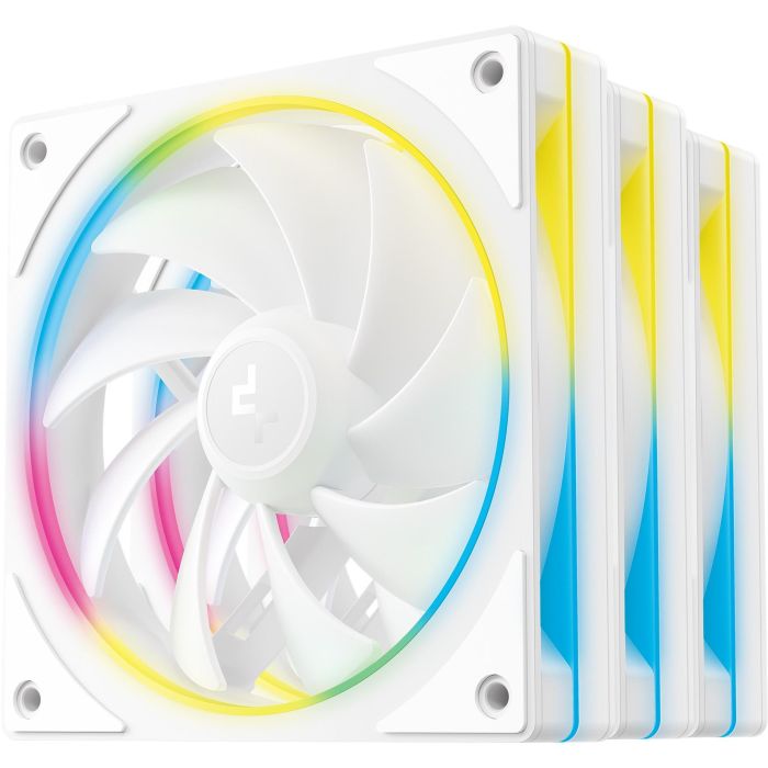 DeepCool FL12 SE 3IN1 White - Ventilador de 120mm para Carcasa con Iluminación LED RGB (3 Unidades) - Blanco