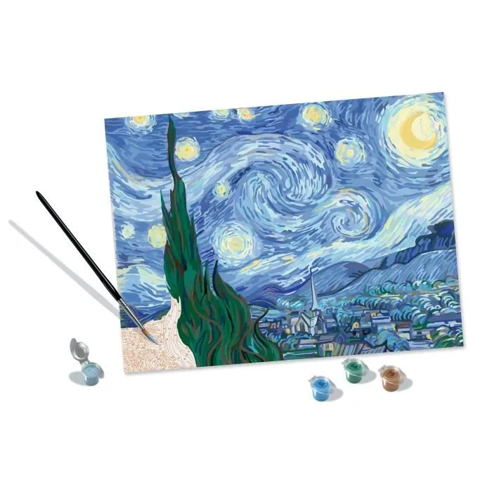 Ravensburger 23518 CreArt Pintura por Números Gran Formato 30x40 cm Van Gogh La Noche Estrellada para 14 años 1