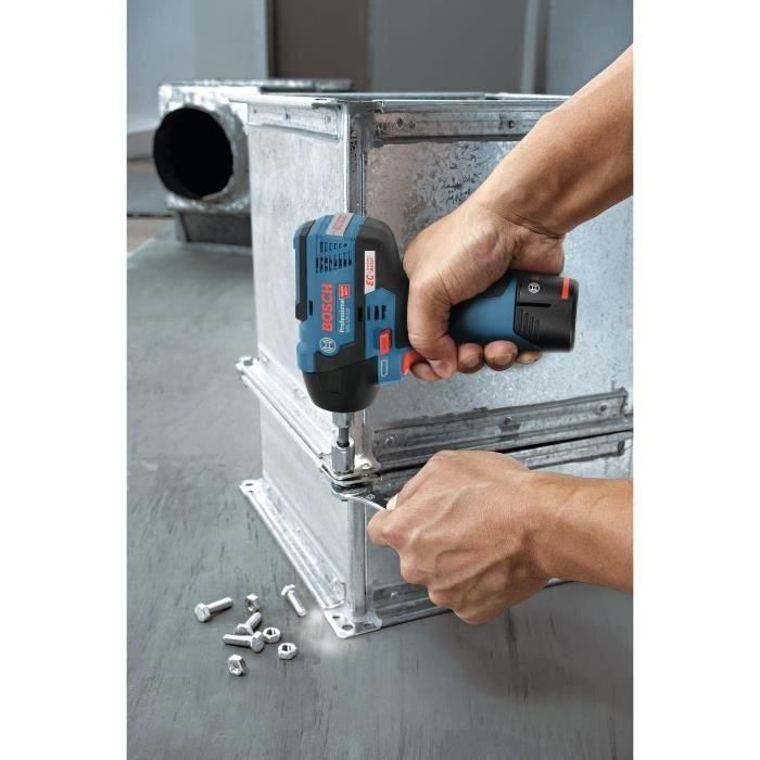 Bosch Professional GDS 12V-115 Llave de Impacto a Batería 12V, 115 Nm, 2 Velocidades Variables, Click & Go (Sin Batería), L-BOXX 4