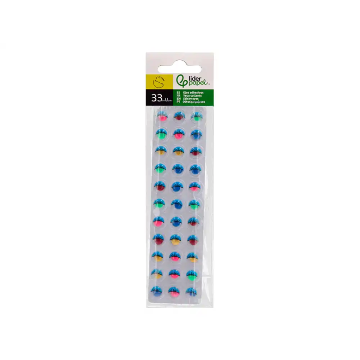 Liderpapel Ojo Adhesivo con Pupila y Pestaña de Color 10 mm Pack 33 Unidades 1