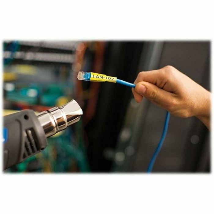 BROTHER Cinta tubo termorretractil. Texto negro sobre fondo amarillo. PTE300, PTE550W, PTP750W, PTP9 2 BROTHER Cinta tubo termorretractil. Texto negro sobre fondo amarillo. PTE300, PTE550W, PTP750W, PTP9 2