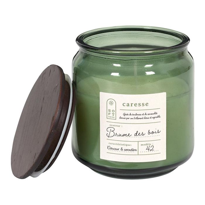 Home Deco Factory Vela Perfumada Tarro de Vidrio con Tapa 9,6 cm - Ámbar, Flor de Algodón, Bruma del Bosque - Colección Cocooning