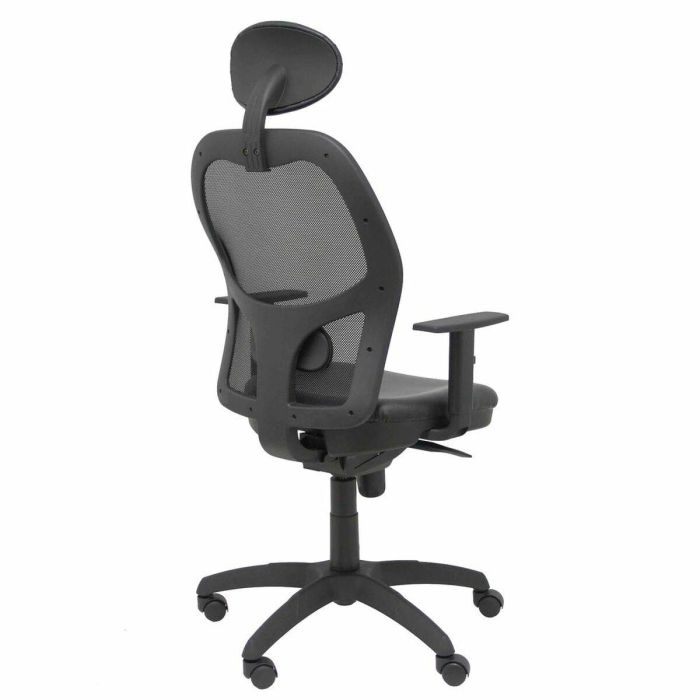 Piqueras y Crespo Silla de Oficina Ergonómica Jorquera Sincro con Brazos Regulables, Malla Negra y Asiento en Similpiel Negro 1 Piqueras y Crespo Silla de Oficina Ergonómica Jorquera Sincro con Brazos Regulables, Malla Negra y Asiento en Similpiel Negro 1