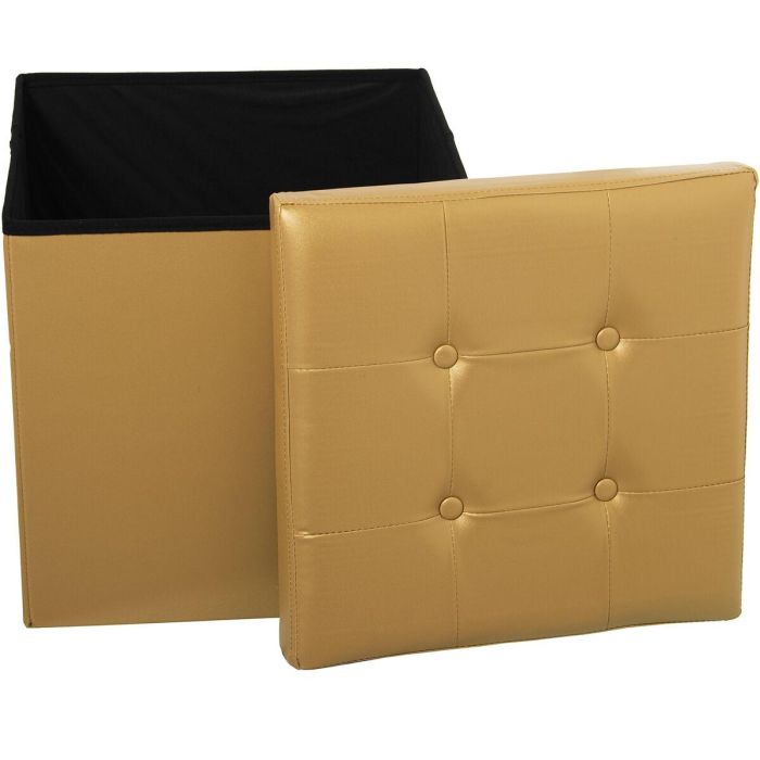 Puff Desmontable Alexandra House Living Amarillo Polipiel 45 x 45 x 45 cm 1