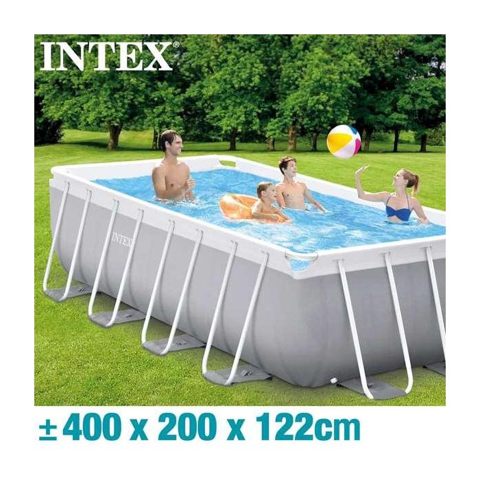Intex Piscina Prism Frame Rectangular 400x200x122 cm con Bomba de Filtro y Escalera, Capacidad 8418L 16 Intex Piscina Prism Frame Rectangular 400x200x122 cm con Bomba de Filtro y Escalera, Capacidad 8418L 16