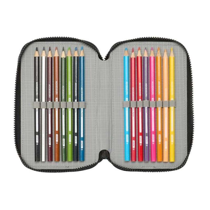 Plumier Triple Teenage Mutant Ninja Turtles Negro Gris 12,5 x 19,5 x 5,5 cm 36 Piezas 8