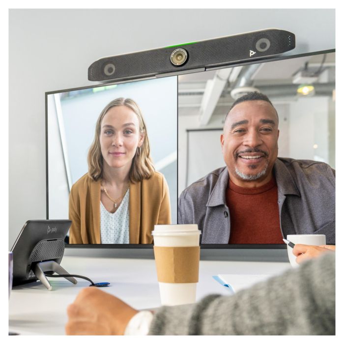 HP Poly Studio X52 Barra de Videoconferencia Todo en Uno 4K Ultra HD 60 pps 5x Zoom Blanco