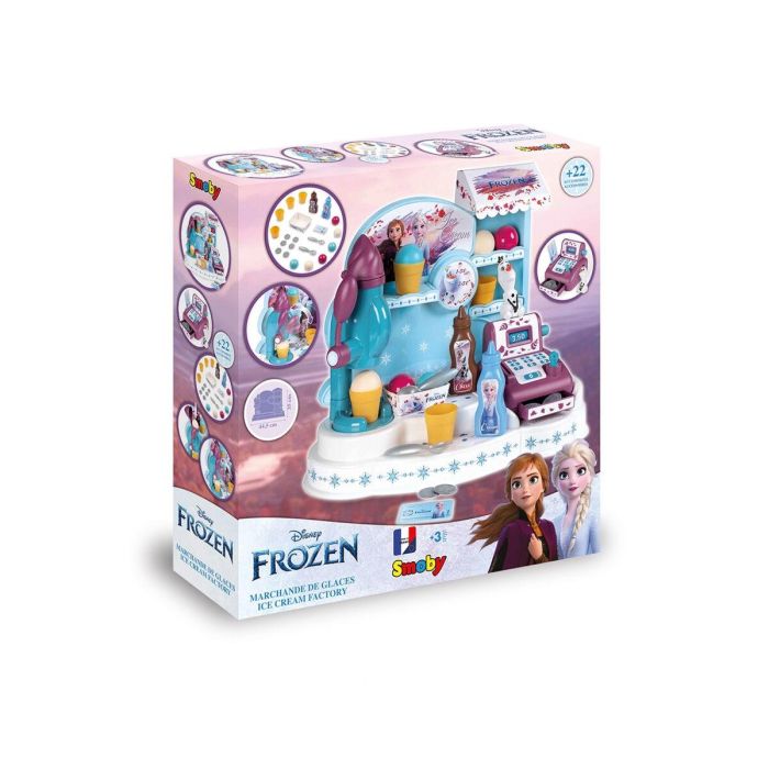 Smoby - Frozen - Heladería - Caja registradora para niños - 22 accesorios + 1 figura de Olaf 4