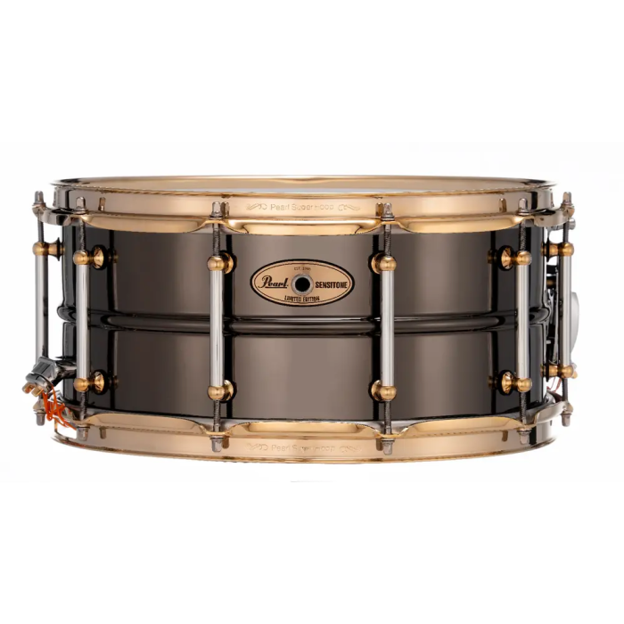 PEARL STHNSF1465 SensiTone Caja 14x6.5" Latón Black Nickel Edición Limitada - 1mm Aros SuperHoop II y Bellotas Tube Lug