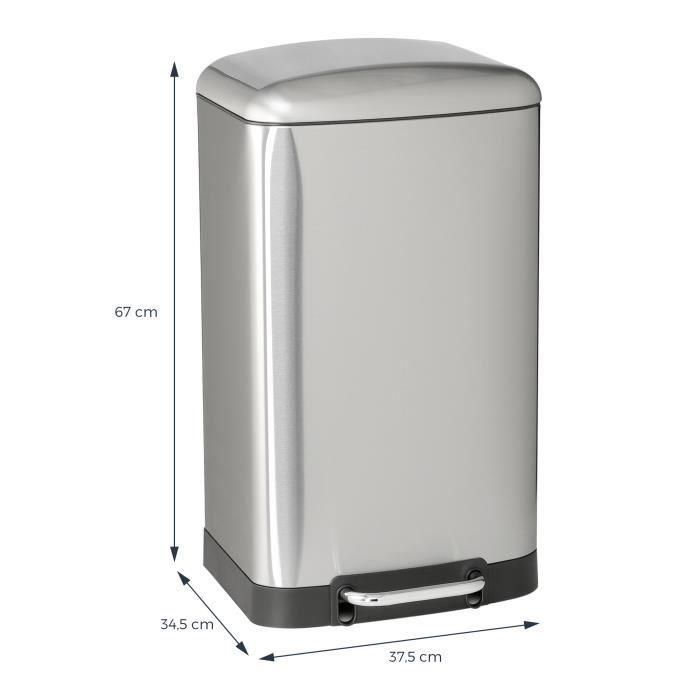 Cubo de basura con pedal KITCHEN MOVE GREENWICH - 40L - Acero inoxidable 5