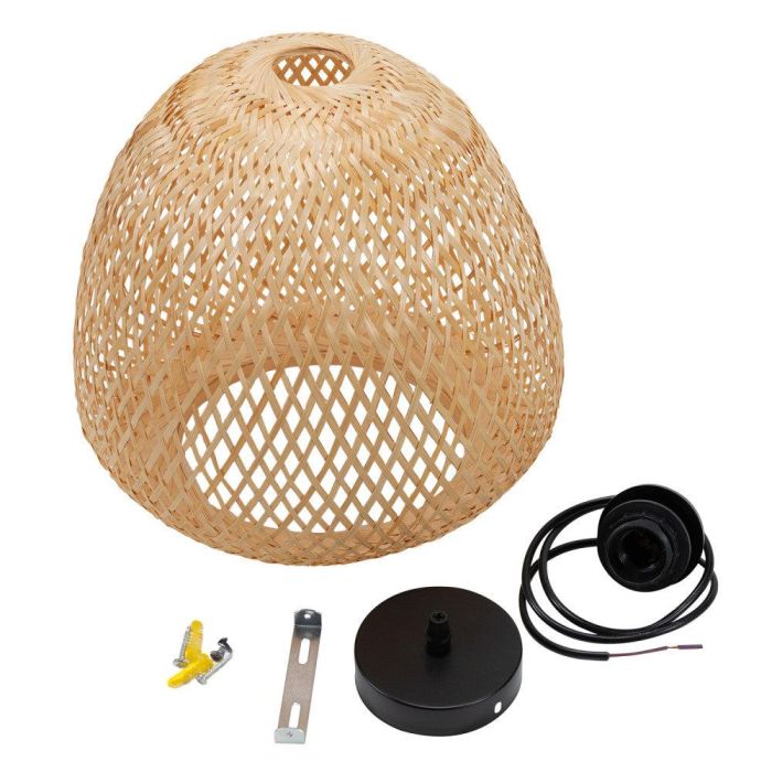 Lámpara Colgante Albacete de Ratán Natural Estilo Boho-Chic con Casquillo E27 para una Iluminación Versátil y Cálida - SKD-P80119 4
