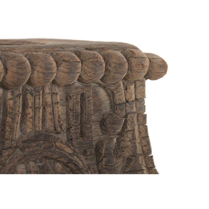 DKD Home Decor Portavelas Indio Teca Tallado Columna Antigua 26 x 30 x 26 cm (2 Unidades) 4