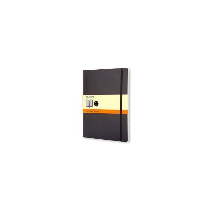 Cuaderno Moleskine Clasico Tapa Blanda 19X25 192H 70Gr. Horizontal Con Goma Negra