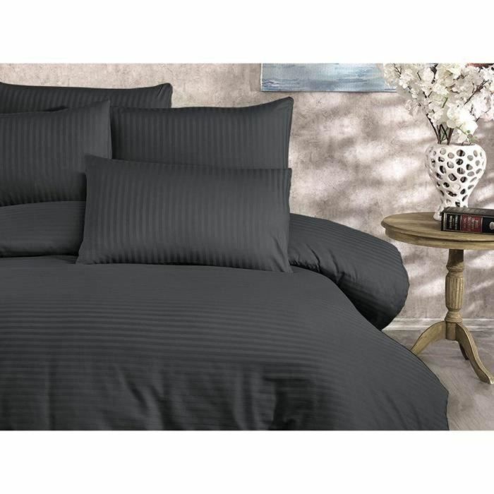 Juego de Cama ASI8683342999489 - Funda Nórdica 220x240 cm + 2 Fundas Almohada 60x60 cm - 80% Algodón 20% Poliéster - Antracita 2 Juego de Cama ASI8683342999489 - Funda Nórdica 220x240 cm + 2 Fundas Almohada 60x60 cm - 80% Algodón 20% Poliéster - Antracita 2
