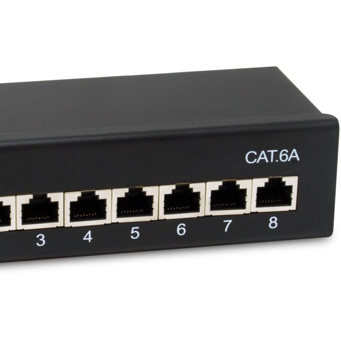 Equip Patchpanel 8x RJ45 Cat6A FTP 1HE Premium schwarz 3 Equip Patchpanel 8x RJ45 Cat6A FTP 1HE Premium schwarz 3