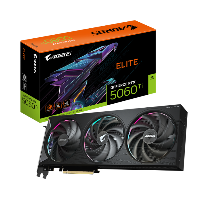 GIGABYTE AORUS GeForce RTX 5060 Ti ELITE 16G - 16 GB GDDR7, PCI-E 5.0, 3x DisplayPort, 1x HDMI, GV-N506TAORUS E-16GD GIGABYTE AORUS GeForce RTX 5060 Ti ELITE 16G - 16 GB GDDR7, PCI-E 5.0, 3x DisplayPort, 1x HDMI, GV-N506TAORUS E-16GD