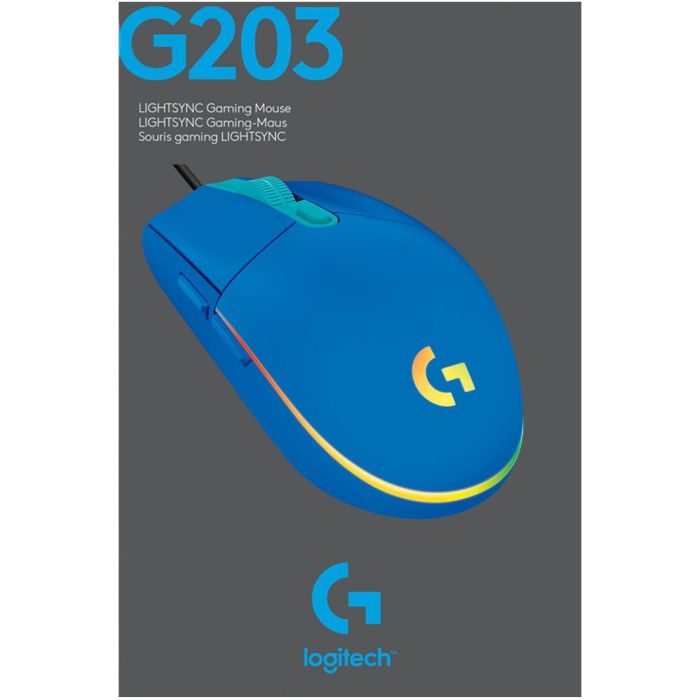 Logitech G203 LIGHTSYNC Gaming Mouse Azul USB Tipo A 8000 DPI 1 ms Botones Programables 6 Ratón Gaming 8 Logitech G203 LIGHTSYNC Gaming Mouse Azul USB Tipo A 8000 DPI 1 ms Botones Programables 6 Ratón Gaming 8