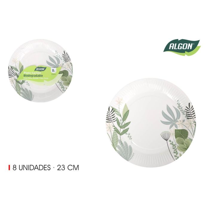 Set de 8 platos de cartón Red Flora 23 cm Algon (24 Unidades) Set de 8 platos de cartón Red Flora 23 cm Algon (24 Unidades)