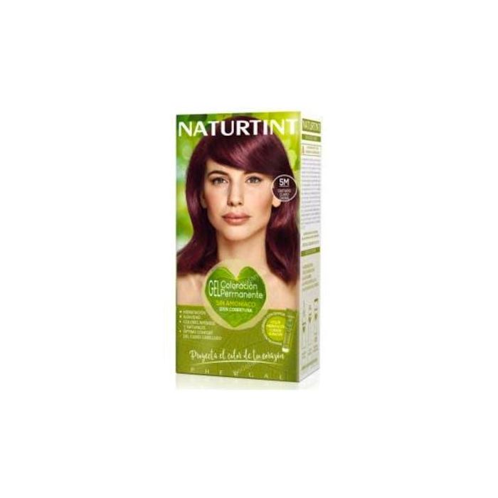 Naturtint #5M Tinte de Pelo Permanente Sin Amoniaco Gel Castaño Claro Caoba 170 ml con Quinoa y 99% Ingredientes Naturales Vegano Cobertura Canas