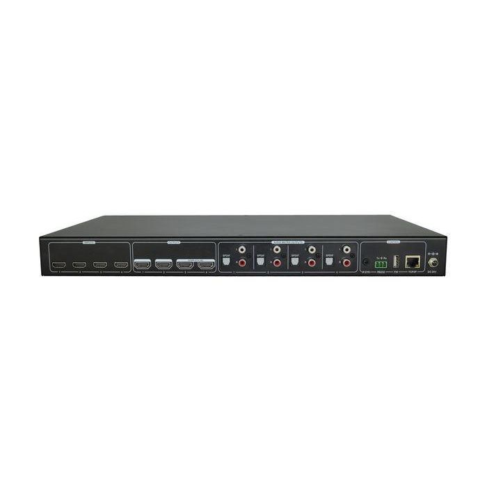 Vivolink VLHDMIMAT4X4 HDMI 2.0 Matrix Switcher 4x4 profesional con 4K, downscaling y matriz de audio SPDIF/analógico 2