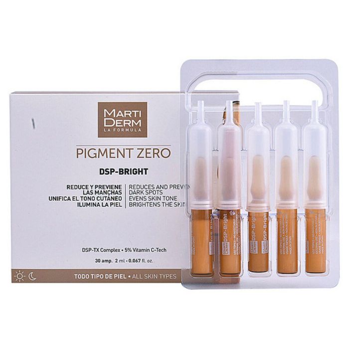 Martiderm PIGMENT ZERO DSP-BRIGHT Ampollas Despigmentantes Antimanchas con Vitamina C y Ácido Tranexámico 30x2ml Luminosidad e Hidratación