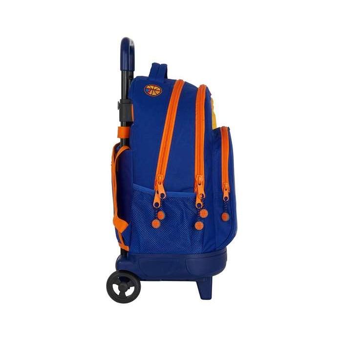 Mochila Escolar con Ruedas Compact Valencia Basket M918 Azul Naranja (33 x 45 x 22 cm)