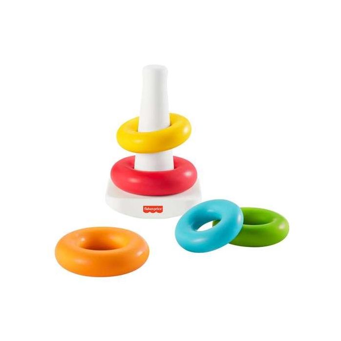 Fisher-Price Grf09 Juguete Pirámide Balanceante Bebés +9 Meses, Apilar 5 Aros de Colores, Base de Balanceo, Materiales Vegetales 9 Fisher-Price Grf09 Juguete Pirámide Balanceante Bebés +9 Meses, Apilar 5 Aros de Colores, Base de Balanceo, Materiales Vegetales 9