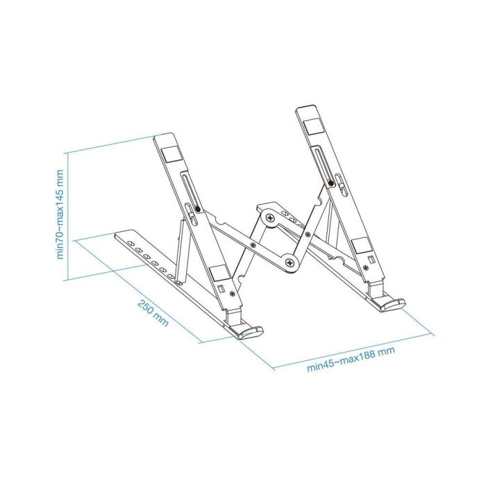 Tooq Soporte Base Elevador Portátil Tablets, 7 Niveles de Ajuste, para 11-15 Pulgadas, Gris 3 Tooq Soporte Base Elevador Portátil Tablets, 7 Niveles de Ajuste, para 11-15 Pulgadas, Gris 3