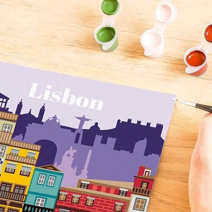Ravensburger 25522 CreArt Pintar por Números Lisboa 24x30 cm Kit de Actividad Relajante y Creativa 5