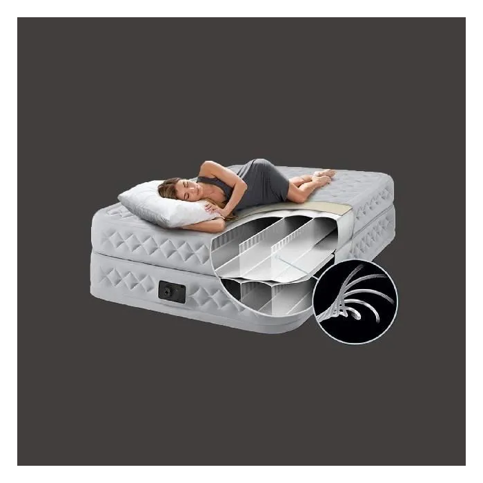 Intex Cama de Aire Queen Suprem Air-Flow 51 cm Soporta 272 Kg con Bomba Eléctrica Incorporada y Tecnología Fiber-Tech 3