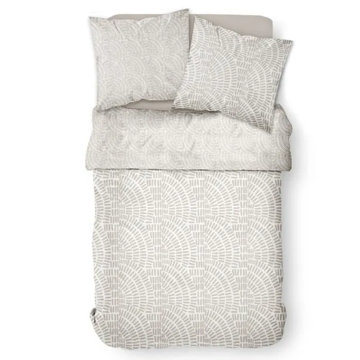 Today Juego de Ropa de Cama para 2 Personas - 260 x 240 cm - 100% Algodón - Estampado Étnico Beige 1