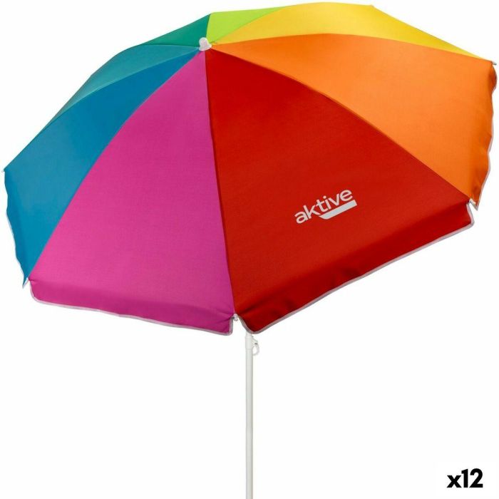 Sombrilla Aktive Multicolor Acero 180 x 185 x 180 cm (12 Unidades) 2 Sombrilla Aktive Multicolor Acero 180 x 185 x 180 cm (12 Unidades) 2