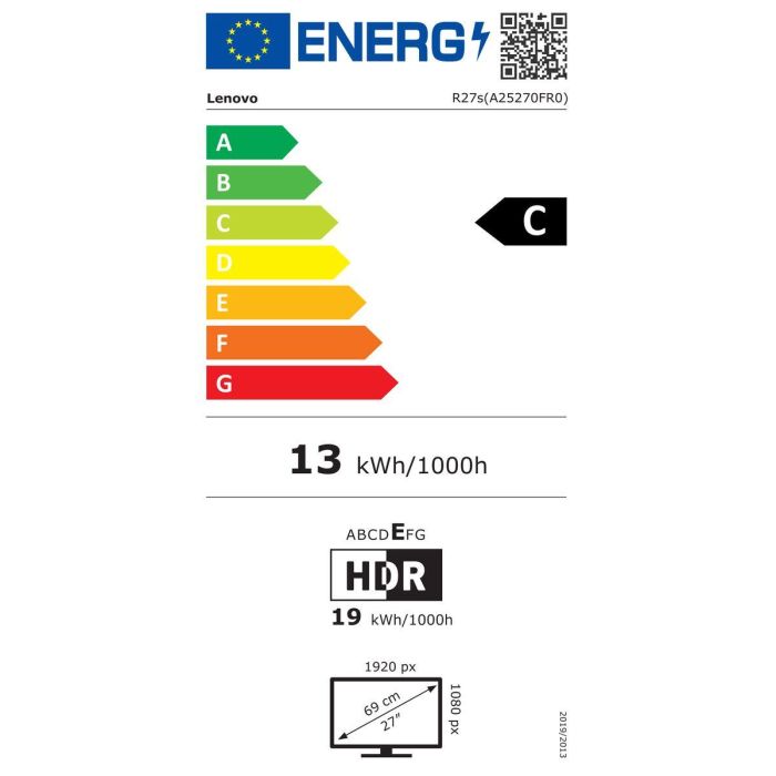 Monitor Gaming Lenovo 68CCGAC1EU Full HD 27" 10